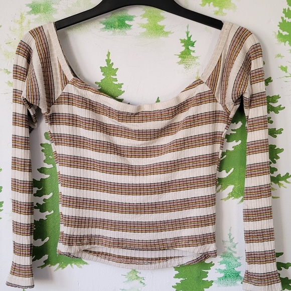 Striped Button-Up Henley Top - Picture 3 of 9